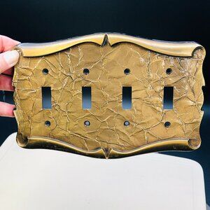 Vintage 70s Amerock Carriage House QUADRUPLE TOGGLE Switch Cover Plate